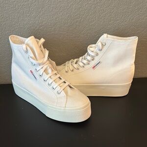 Superga Women's Cream High-Top Sneakers